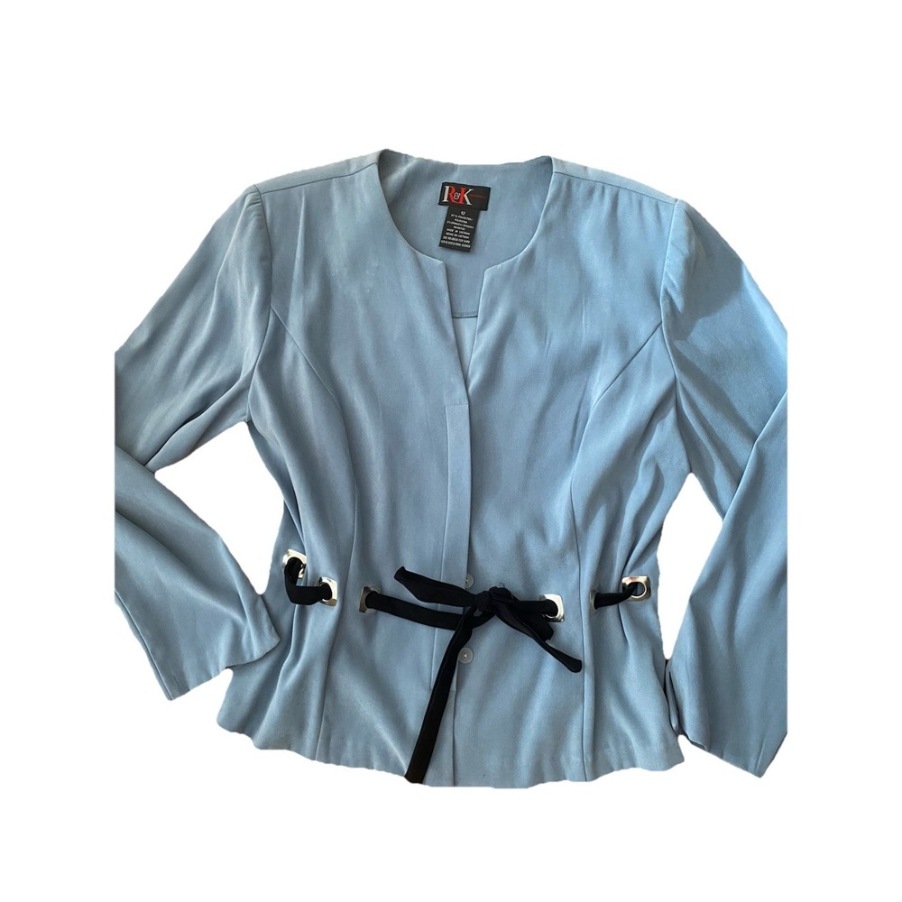 R & K Originals‎ Jacket Blue Sz 12  Belted Long Sleeve Business